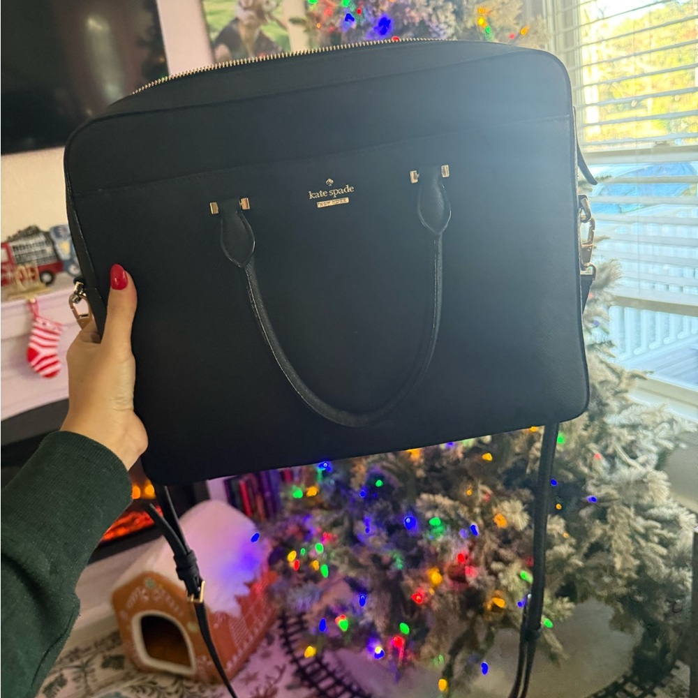 Kate Spade Black Crossbody Bag with Gold Details